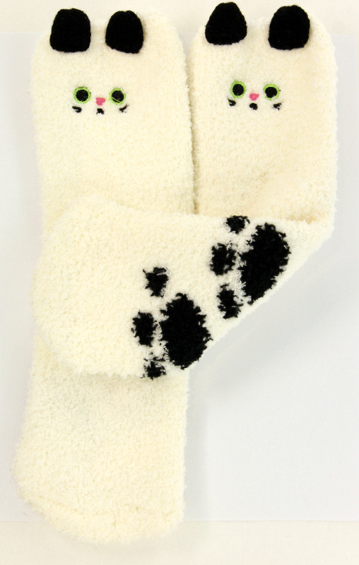White Kitty Cat with paws Socks in a Box brand new / bas de chat dans Accessoires  à Ouest de l’Île - Image 4