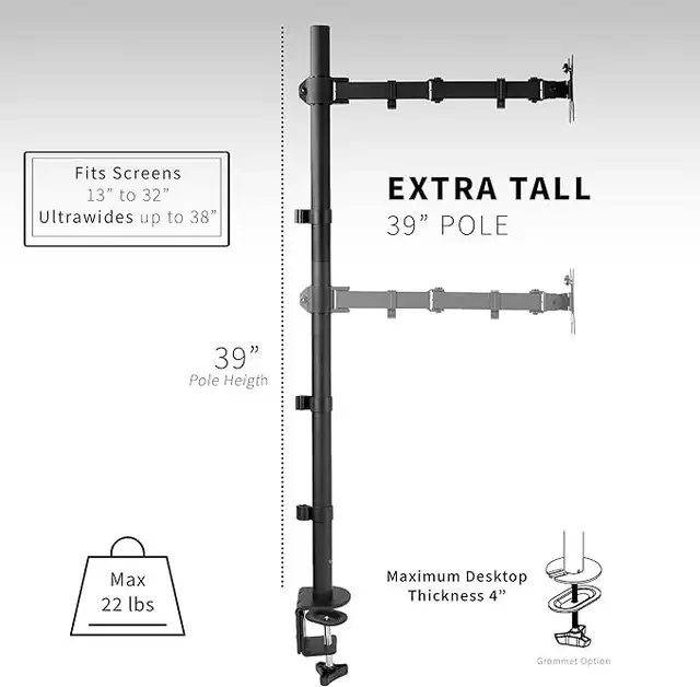 Brand New Tall Single Monitor Desk Mount Stand - STAND-V011 in General Electronics in Burnaby/New Westminster - Image 7