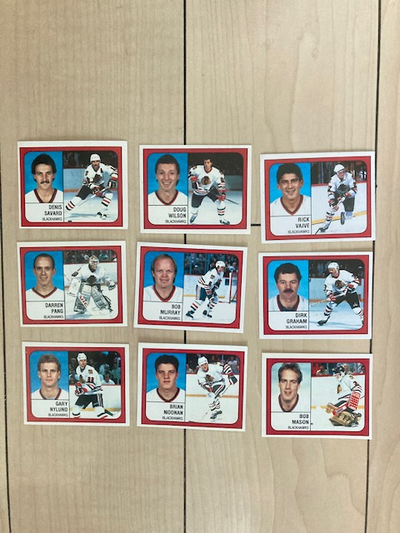 Lot of 12 1988-89 Panini Chicago Blackhawks hockey stickers, View more