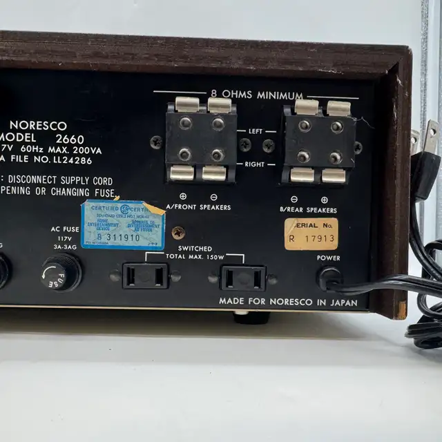Vintage 1970s Noresco 2660 Stereo Receiver AM/FM Japan  in Stereo Systems & Home Theatre in City of Toronto - Image 10