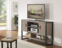 60 Inch TV Console Table / Buffett - Driftwood/Black