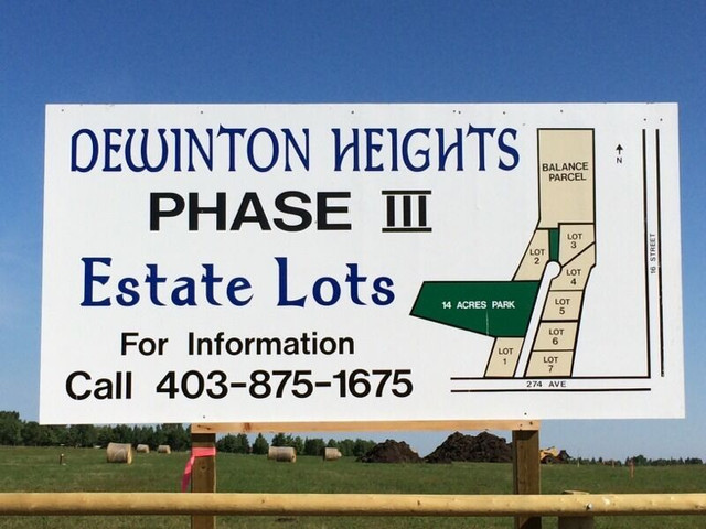 Dewinton Heights Phase III 5 acre lot. in Land for Sale in Calgary