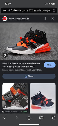 The Nike Air Force 270 Safari black and orange like new