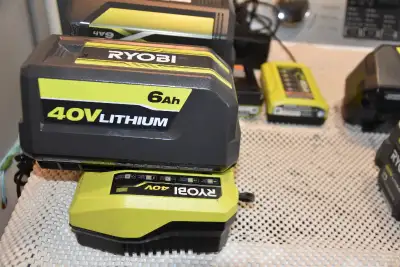 New Ryobi 40V 6Ah Battery. Chargers too. Also 4Ah and 2Ah, View more