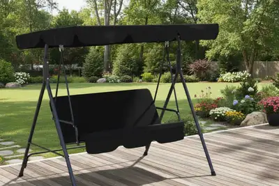 3-Seater Outdoor Porch Swing, Adjustable Canop, Patio Swing Chai, View more