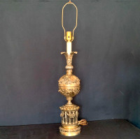 Solid Brass Columnar Greek Revival Table Lamp