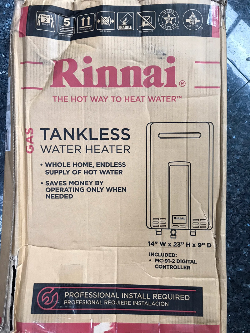 Rinnai Tankless Water Heater mod V65e Propane floor model Heaters