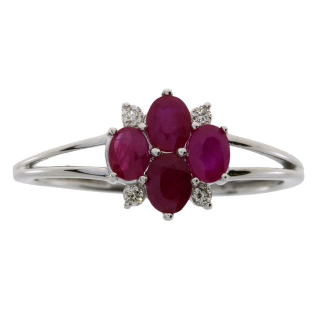 Beautiful Ruby Diamond 14Kt White Gold Ring - Size 7 in Jewellery & Watches in Kitchener / Waterloo - Image 3