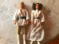 Vintage Star Wars Luke Skywalker and Princess Leia Dolls