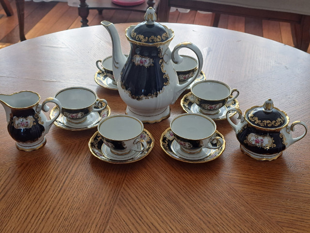 Cobal blue exquisite coffe set for 6 in Arts & Collectibles in City of Toronto - Image 2