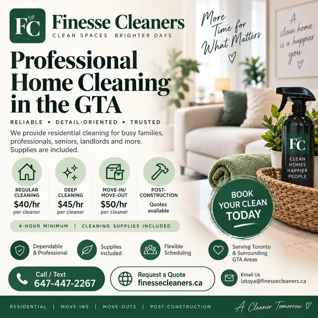 Professional House Cleaning GTA | $40/hr | Supplies Included