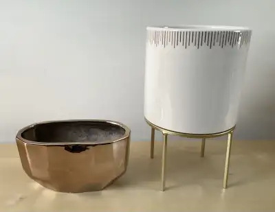 2 Ceramic Planters Vases Decor Pieces, View more