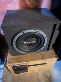 Car audio 12” subwoofer with matching amp 