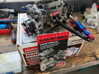 Edelbrock 800 cfm carb. With strip kit and electric choke
