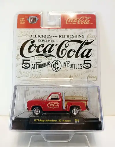 M2 Coca-Cola Vintage Series 2023 1978 Dodge Adventurer 150 - Custom (Little Red Express) 1:64 Scale...