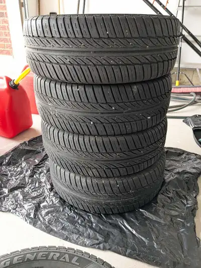 Set of five 195/60/15 all season tires with 75 % of tread
