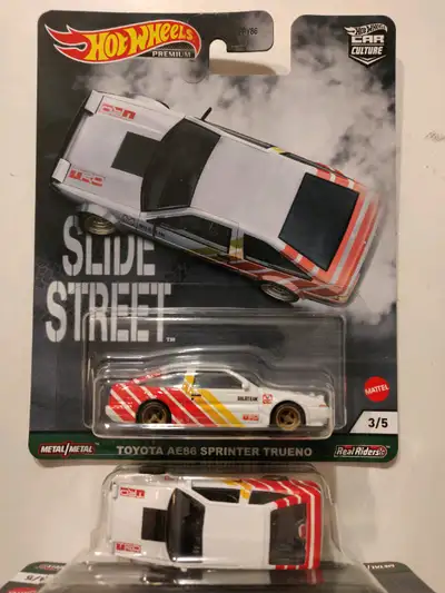New Hot Wheels Premium Car Culture Slide Street TRD Toyota Sprinter Trueno 3 door hatchback AE86 1/6...