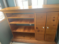 60” solid pine cabinet with movable shelves.