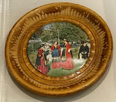 Vintage Slovenian Wooden Wall Plaque, View more