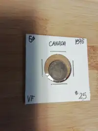1896  Canada 5¢   VF coin