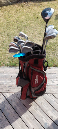 Golf club set w/ nice Wilson bag, 1W3W7W 25FW 3/4/5/6/7/8/9 PW P