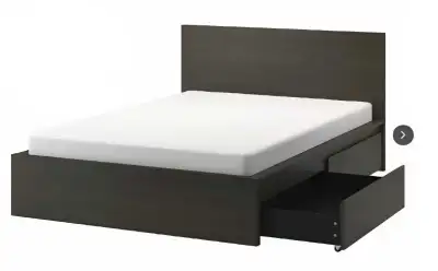 Lit Queen IKEA Malm avec 2 tiroirs de rangement , View more