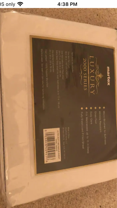 Brand new martex luxury white twin microfibre sheets, View more