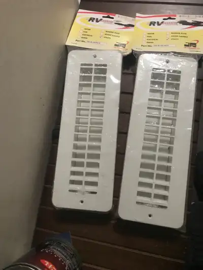 I'm offering two new RV Registers, measuring 2" x 10". These are in perfect condition, still sealed...