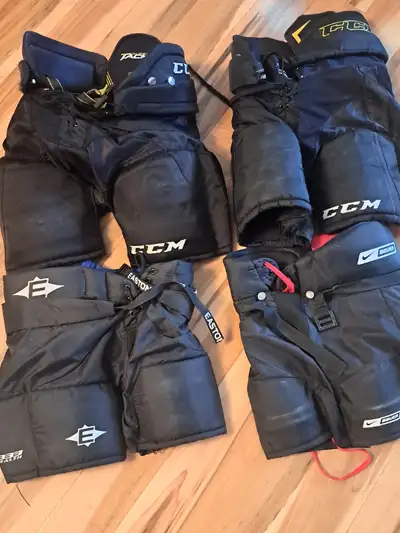 Hockey Pants: CCM Tacks Size: JR-Large - $60 CCM Tacks Size : JR-Medium - $50 Easton Size: Youth Lar...