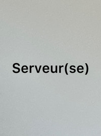Serveur(serveuse) 