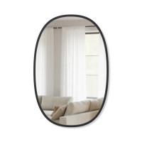 Miroir ovale contour noir