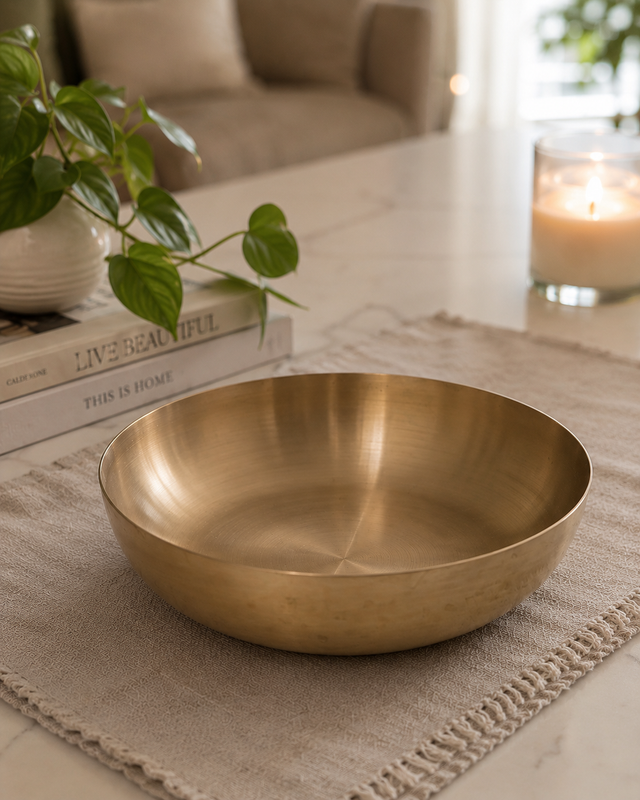 Gold Stainless Steel Decorative Bowl - 9.4 in