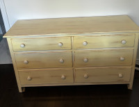 Dresser, queen bed with mattress, side table