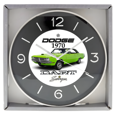 Brand new boxed wall clock approximately 10 inches in diameter featuring Custom designed artwork. Cl...