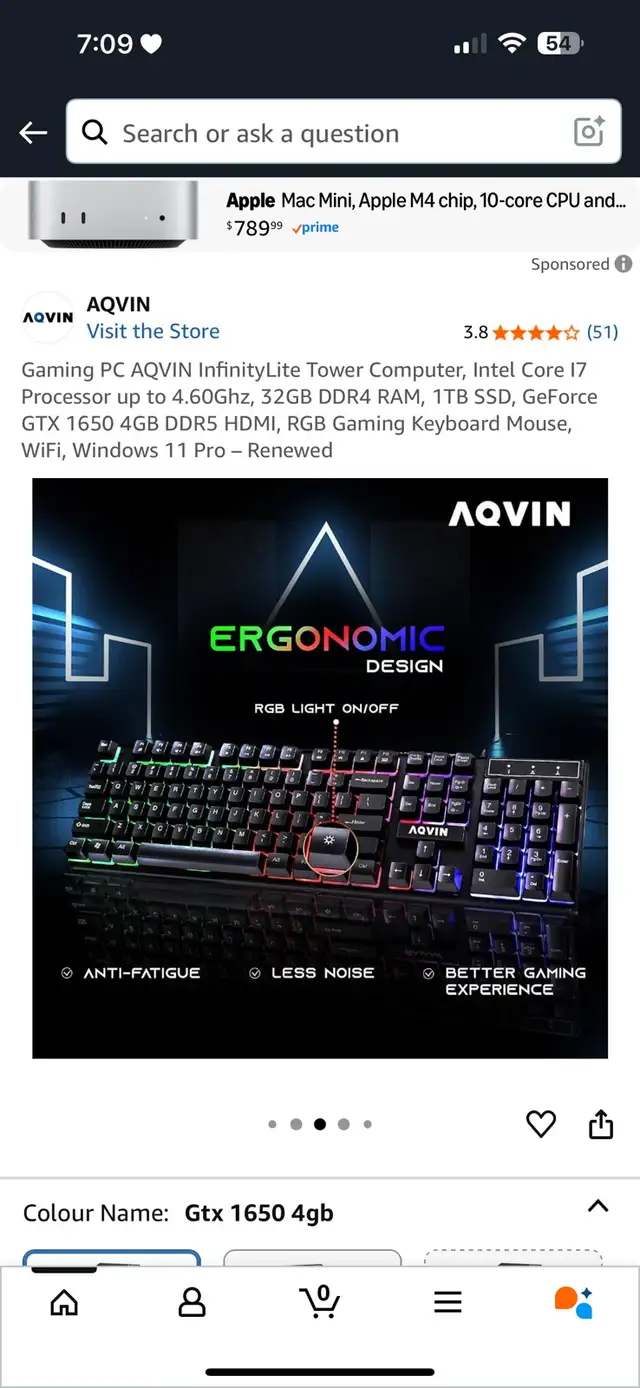 AQVIN InfinityLite Gaming PC - GTX 1650 i7 in Desktop Computers in Mississauga / Peel Region - Image 4
