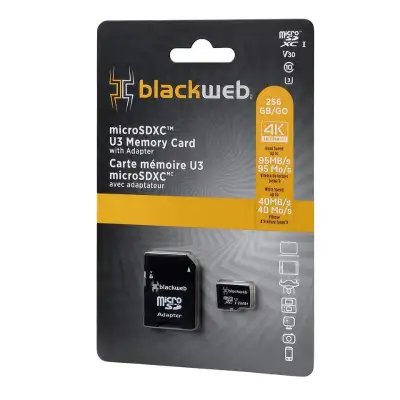 Blackweb 256 GB microSDXC U3 Memory Card, View more