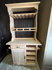 New alpine liquor cabinet solid wood Wine rack bar cart kitchen 
