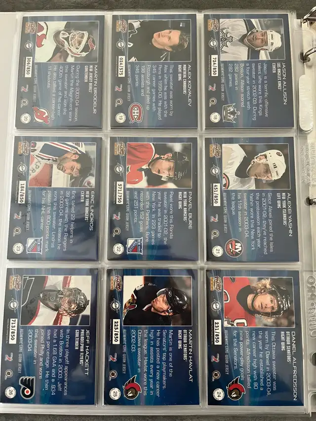 2004-05 Pacific jersey hockey cards 1-44 in Arts & Collectibles in Gatineau - Image 7