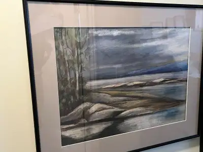 Framed Art work of Northern Ontario winter scene, View more