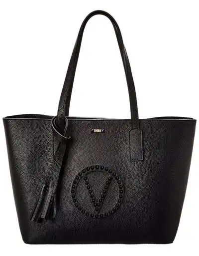 VALENTINO By Mario Valentino SOHO ROCK LOGO Black Leather Tote, View more