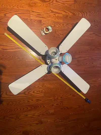 White 42” ceiling fan with 3 lights , View more