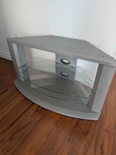 Table tv television grise étagères vitrées, View more