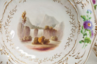 Pair of 19th Century Footed Plates with Landscape Paintings Bowl