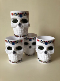 4 Day of the Dead Skull Calavera Mugs Olmeca Kahlua Halloween