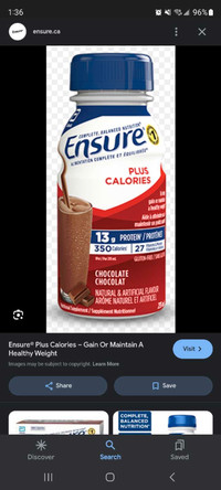 Plus calories ensure 