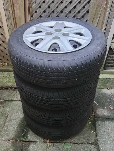 15" Rims 4x100 Bolt Pattern 185/6515 Great Tread 8/32 Similar Tire Sizes 185/70R14 185/75R14 195/70R...