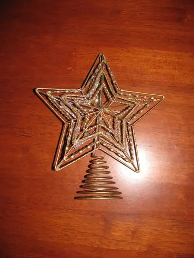 Metal Jeweled Star Christmas Tree Topper, View more