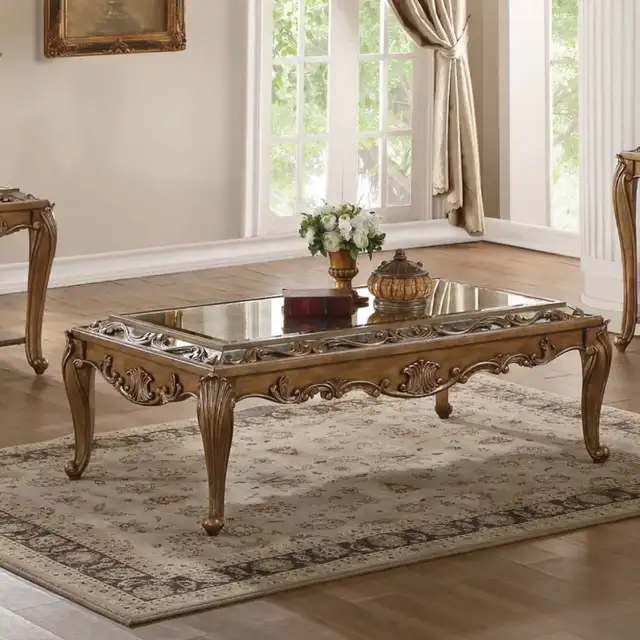 LUXURY Mirrored Top Mahogany Wood Coffee Table (retail $3200) in Coffee Tables in Ottawa - Image 4