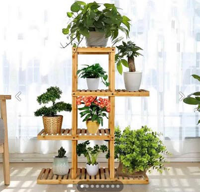  Bamboo Plant Stand, 4-Tier Plant Display Shelf, High Low  in Other in Mississauga / Peel Region - Image 2