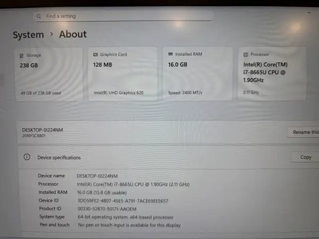 ThinkPad T490s i7 16GB 256GB SSD 14” Laptop  in Laptops in Markham / York Region - Image 6